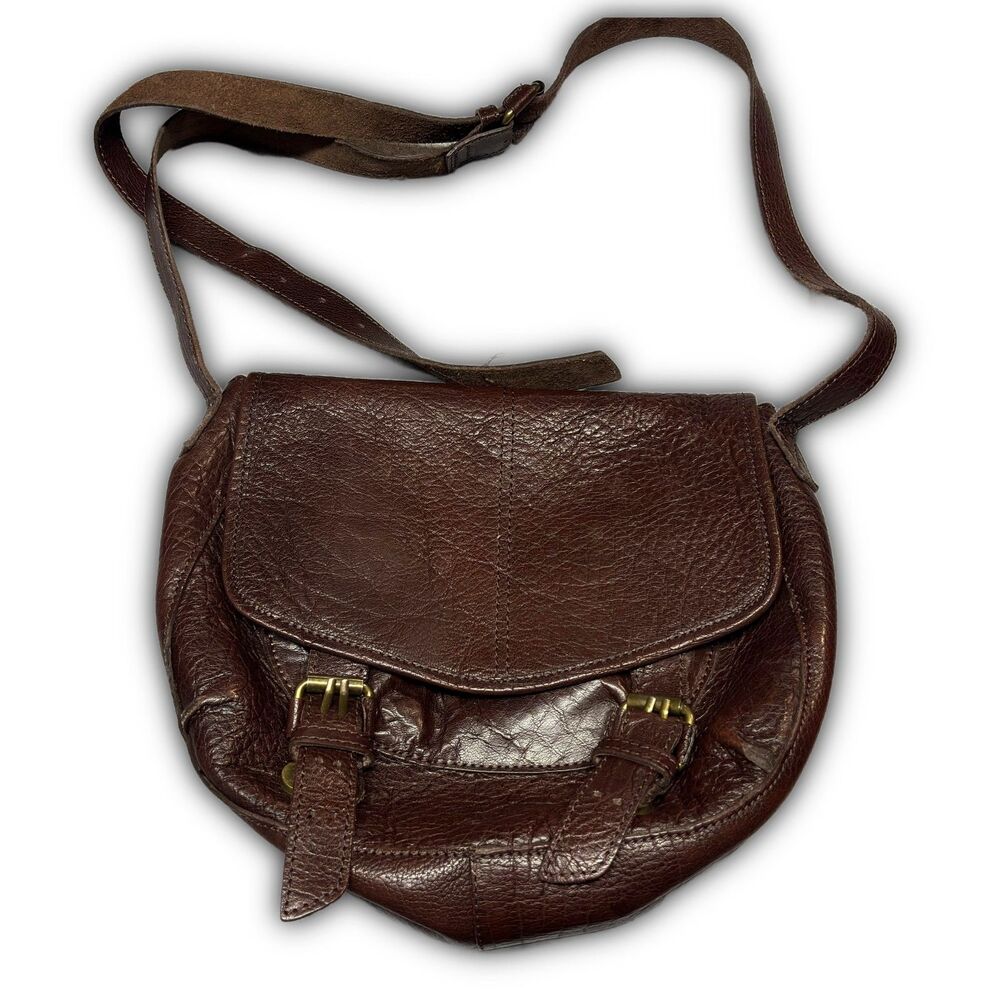 Zara Dark Brown Leather Messenger Bag